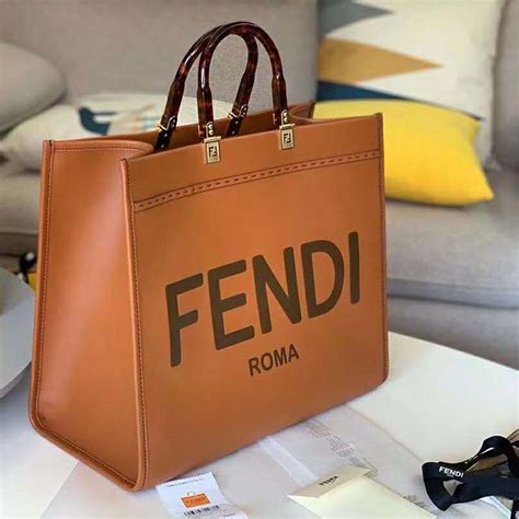 brown leather fendi suitcase|fendi sunshine shopper large tote.